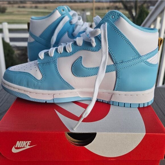 Nike Dunk High Retro UNC BLUE CHILL Mens 7 Womens 8.5 NEW BOX authentic Sneaker - Picture 9 of 14
